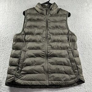 32 Degrees Bubble Puffer Vest Womens Large Gold Brown Full Zip Lightweight